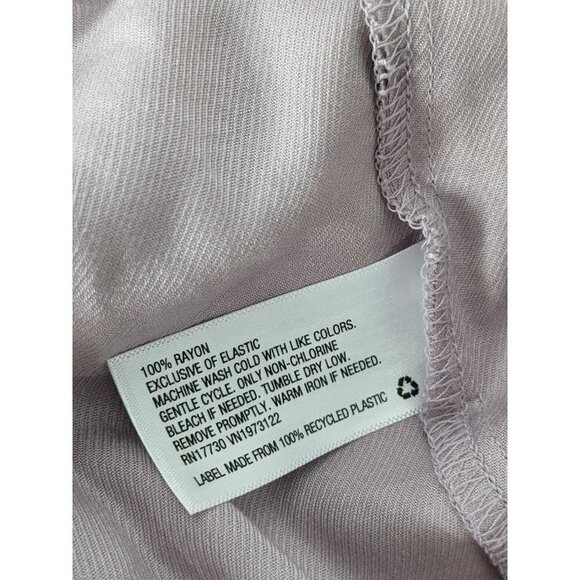 A New Day Womens Tunic Top Size Small Purple Scrunched Tie Neck Long Sleeve Work - Picture 6 of 6